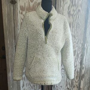 Serra Green and Cream Textured Pullover